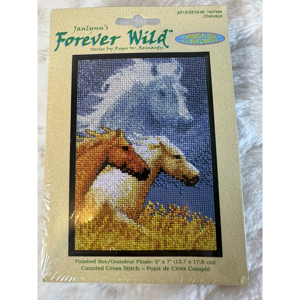 Janlynn Forever Wild Horses Counted Cross Stitch Kit Roger W Reinardy